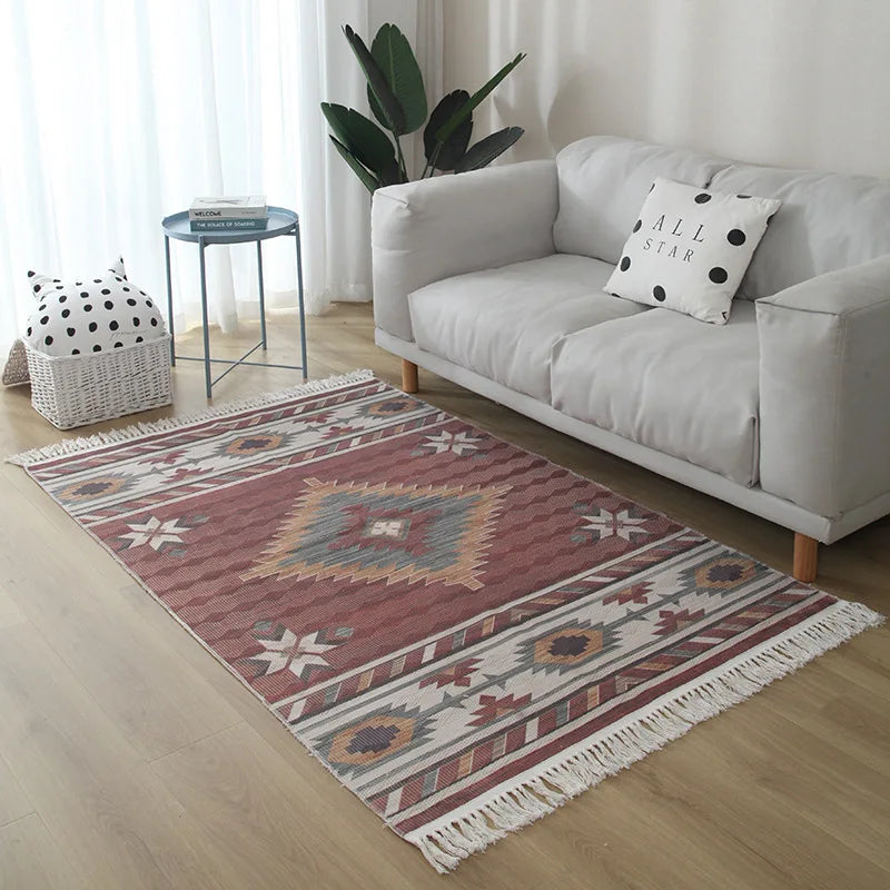 Modern Nordic Kilim Rug – Geometric, Versatile Washable