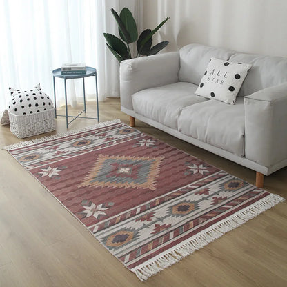 Modern Nordic Kilim Rug – Geometric, Versatile Washable