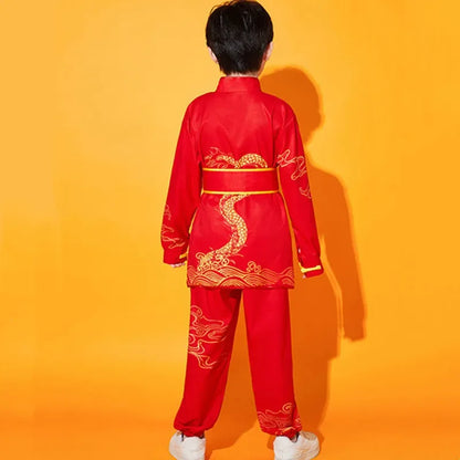 Kung Fu Martial Arts Costumes 2 Piece Set Perform Boy Tai Chi Uniform Children's Sets Outfit Kids Clothes Girls Wushu Baby Suit