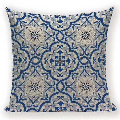 Retro Geometric Pillow Cover – Square Cushion Case for Sofa & Bed
