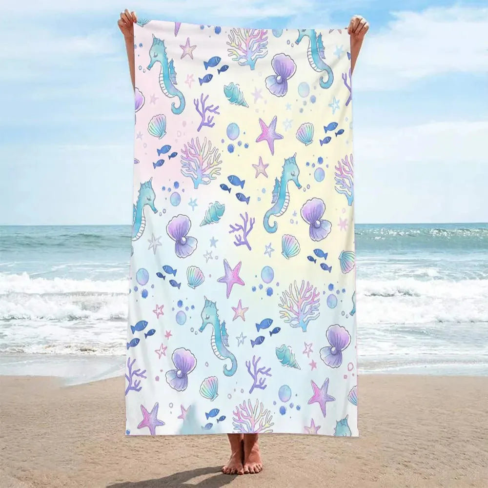 Sea & Shell Microfiber Beach Towel