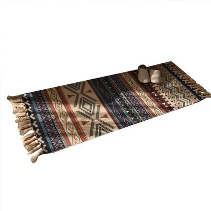 Bohemian Plaid Woven Rug – Anti-Slip Hand Washable