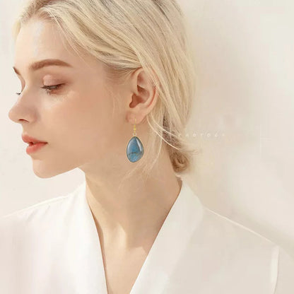 Women’s Labradorite Dangle Earrings – Natural Stone Jewelry