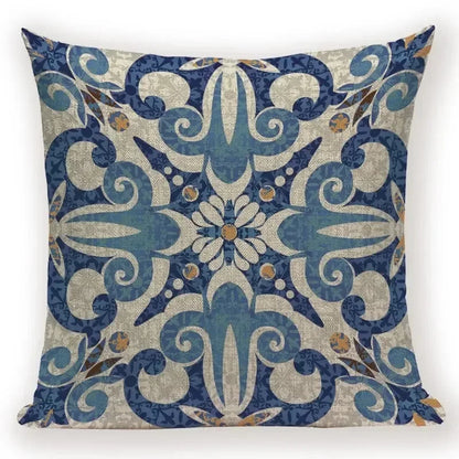 Retro Geometric Pillow Cover – Square Cushion Case for Sofa & Bed