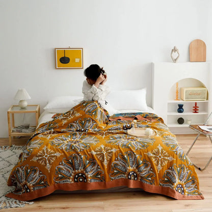 Boho Cotton Throw Blanket – Soft Nordic Bed & Sofa Blanket