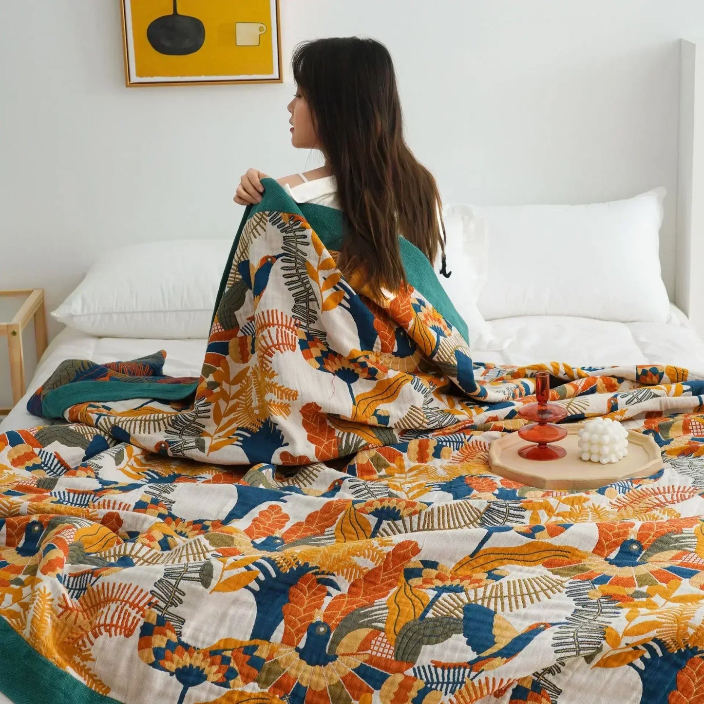 Boho Cotton Throw Blanket – Soft Nordic Bed & Sofa Blanket