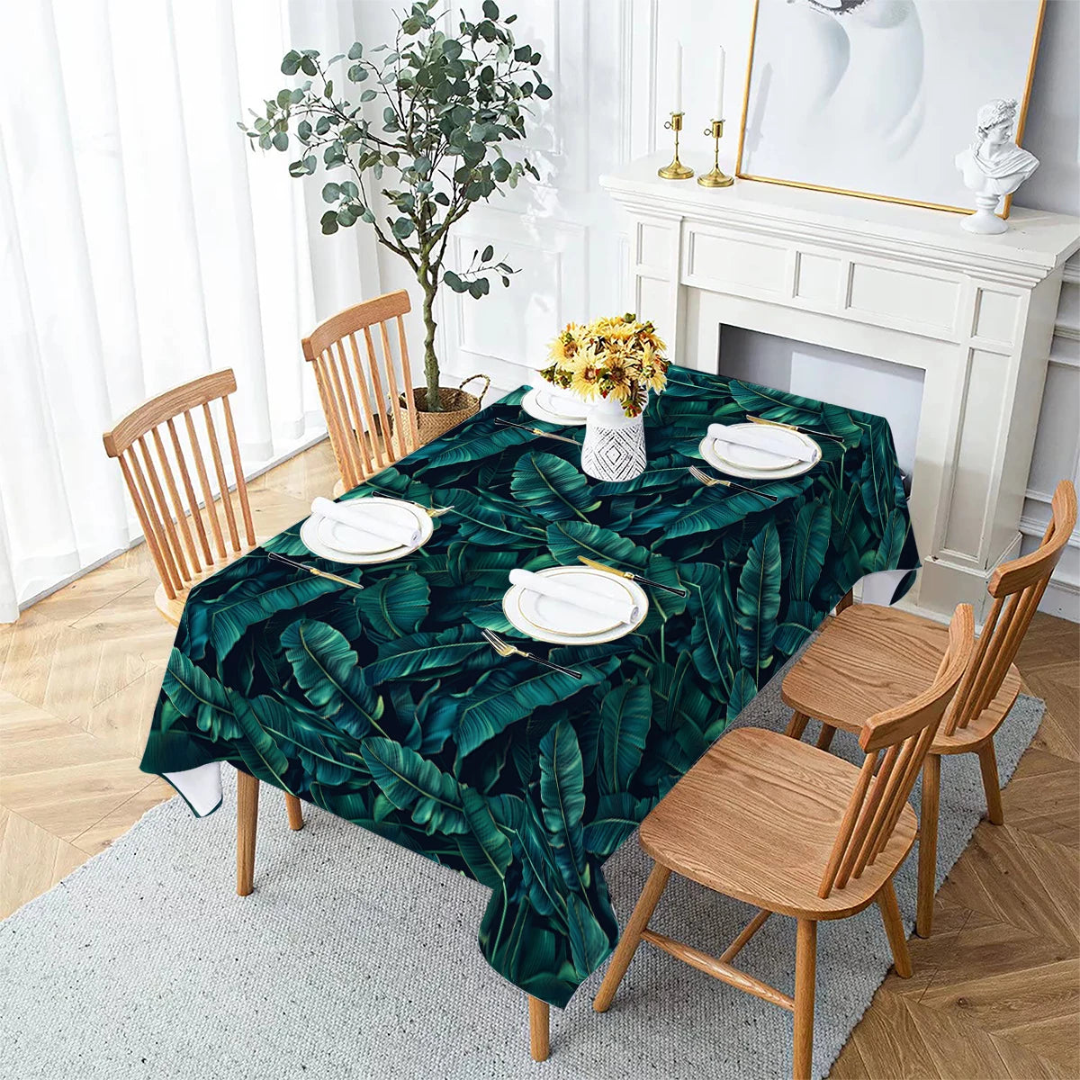 Palm Leaves Tablecloth – Waterproof Dining & Party Cover