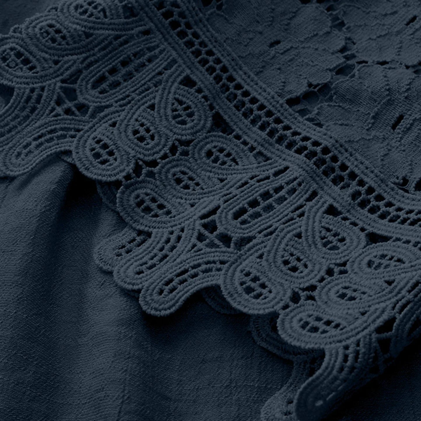 Women’s Summer V-Neck Blouse – Lace Patchwork with Bow