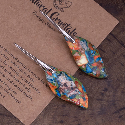 Women’s Emperor Jasper Dangle Earrings – Natural Healing Stone