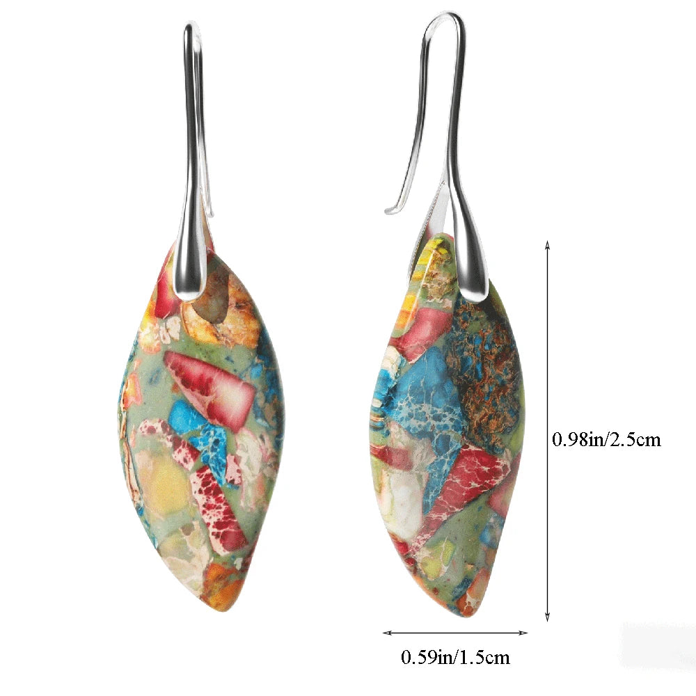 Women’s Emperor Jasper Dangle Earrings – Natural Healing Stone