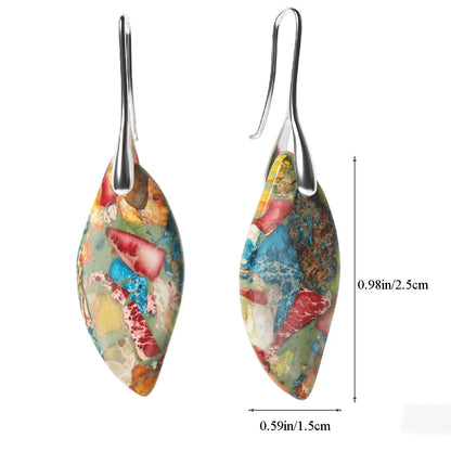Women’s Emperor Jasper Dangle Earrings – Natural Healing Stone
