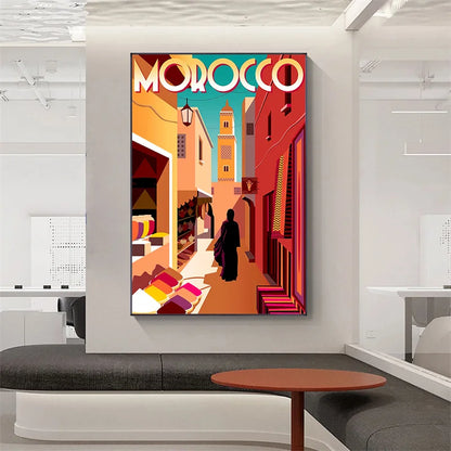 Cactus Mexico Canvas Wall Art – Modern Travel Poster