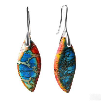 Women’s Emperor Jasper Dangle Earrings – Natural Healing Stone