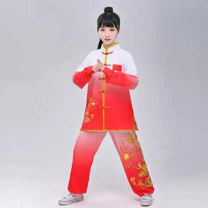 Kung Fu Martial Arts Costumes 2 Piece Set Perform Boy Tai Chi Uniform Children's Sets Outfit Kids Clothes Girls Wushu Baby Suit