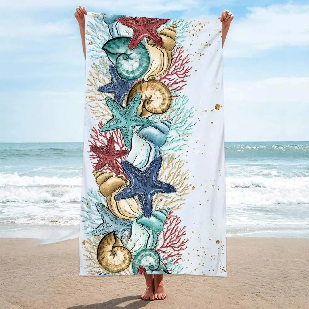 Sea & Shell Microfiber Beach Towel