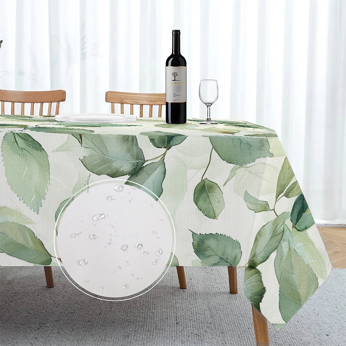 Palm Leaves Tablecloth – Waterproof Dining & Party Cover