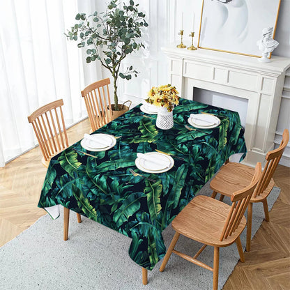 Palm Leaves Tablecloth – Waterproof Dining & Party Cover