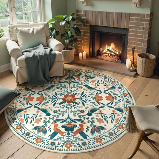 Persian Ethnic Style Coffee Table Mats Bedroom Bedside Cloakroom Wool Rugs