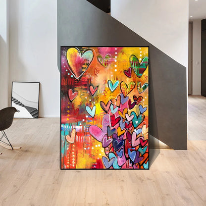 Colorful Graffiti Love Wall Art – Modern Canvas Print