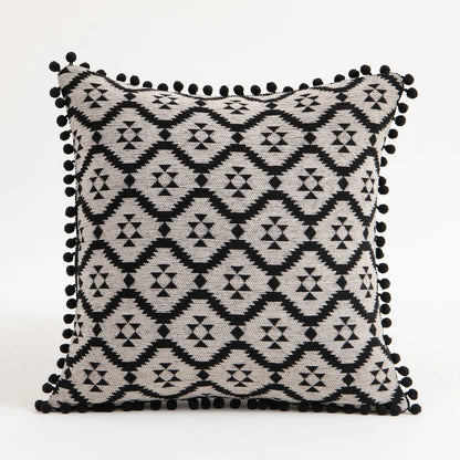 Embroidered Pillow Cover –  Tassel Cushion for Home Decor