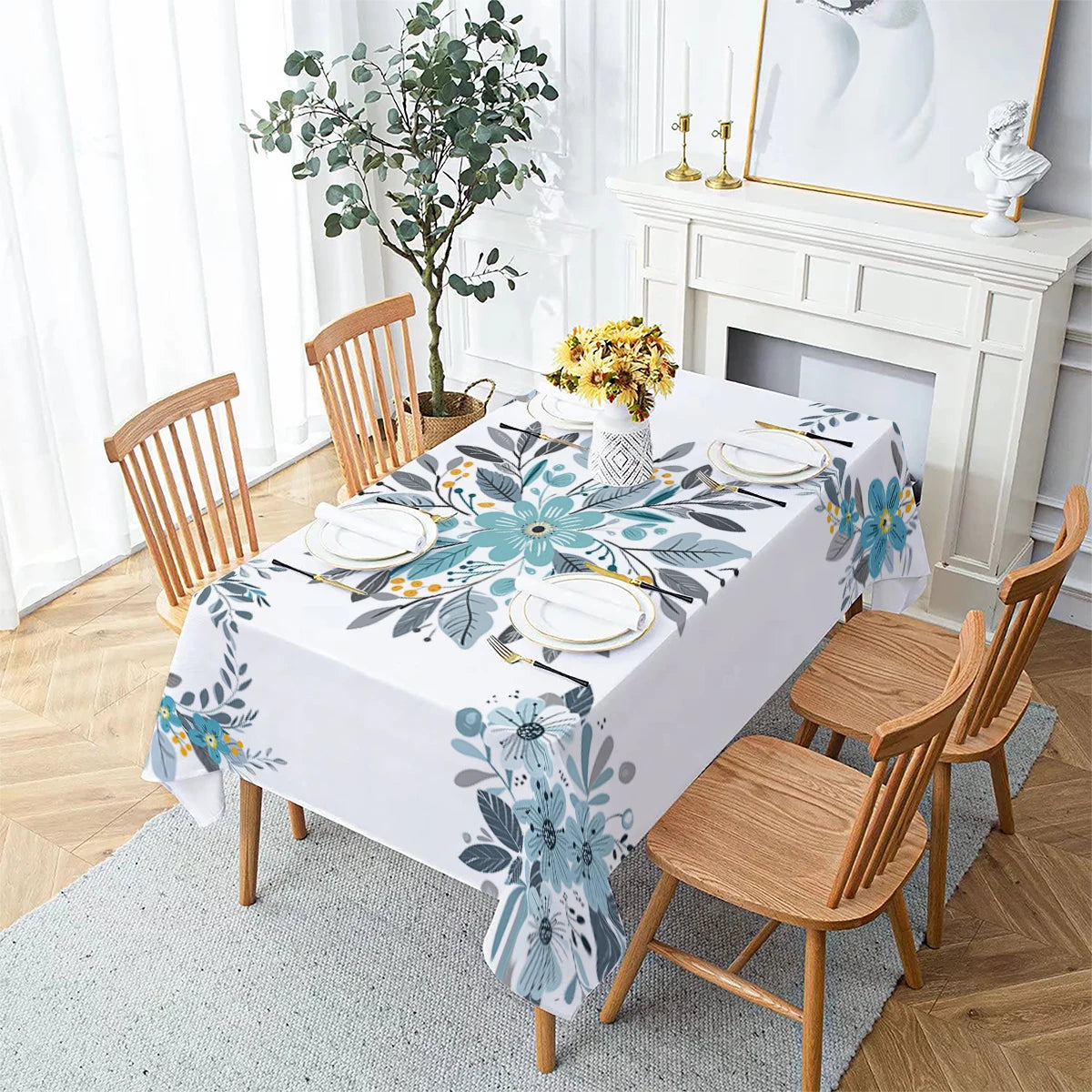 Palm Leaves Tablecloth – Waterproof Dining & Party Cover