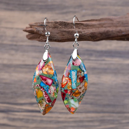 Women’s Emperor Jasper Dangle Earrings – Natural Healing Stone