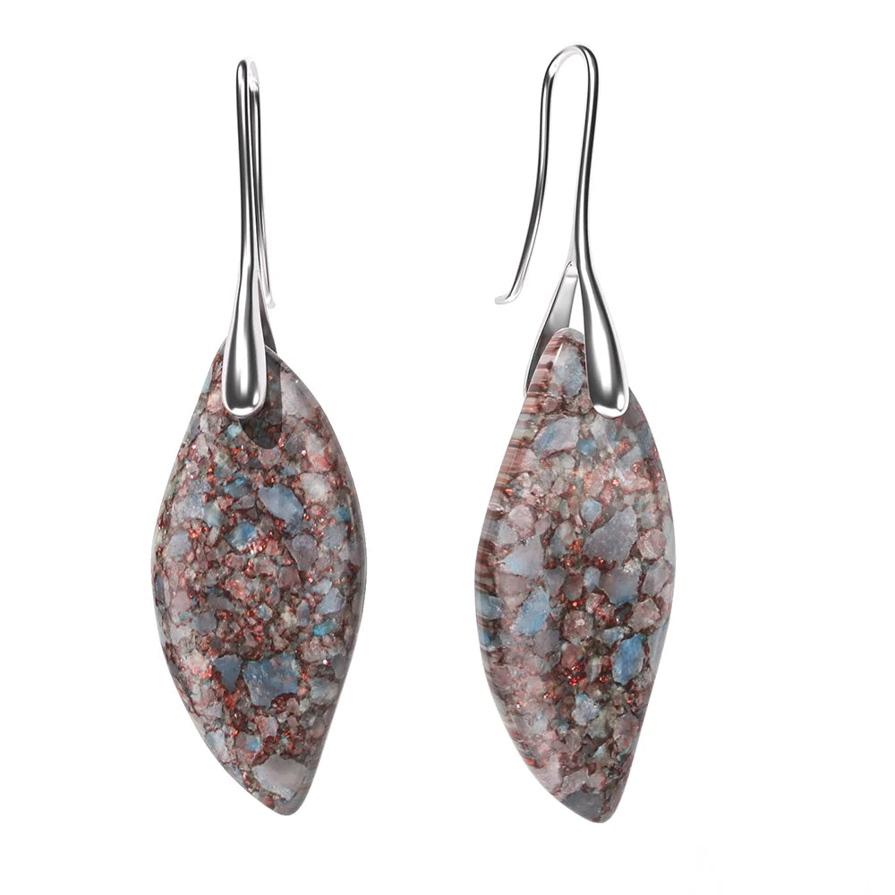 Women’s Emperor Jasper Dangle Earrings – Natural Healing Stone