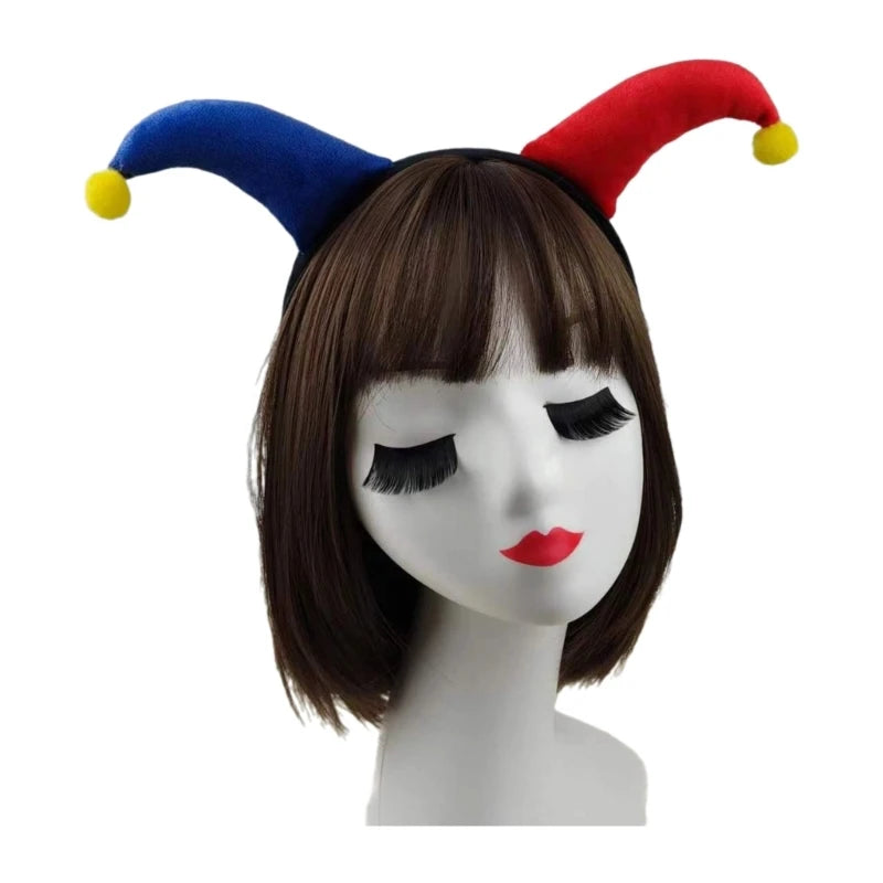 Adorkable Clown Horn Headpiece Proms Birthday Hairbands Fun Headwear Jester Circus Festive Hair Headwear